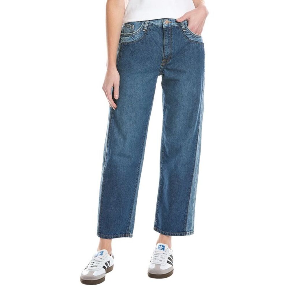 Triarchy Womens  Birkin Mid-Rise Shadow Indigo Straight Jean, Blue